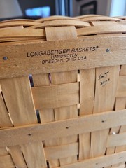 Longaberger 12 Days of Xmas Basket 14″ +3 Protectors (1 Divided)+Liner+Lid 2000