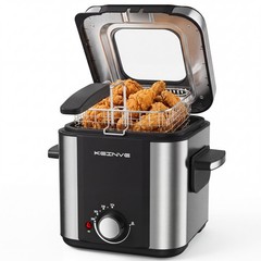1.5L Electric Deep Fryer with Basket, Nonstick & Cool-Touch, Easy to Clean, 900W