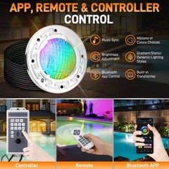 6 Inch 15W RGB LED Pool Light for Inground Pool w/Controller for Inground Pool
