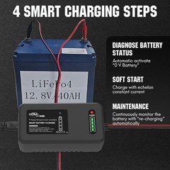 ULTRAPOWER 14.6V 4A LiFePO4 Battery Charger,Smart Lithium Battery Charger with