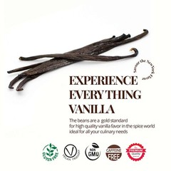 Fresh Organic Vanilla Beans Grade A 5′- 8′ – Bulk Vanilla Pods and Vanilla Cuts.