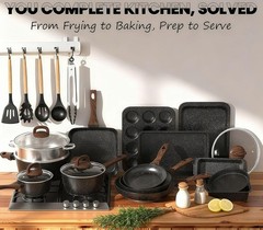 Pots and Pans Set Non Stick, 31 Piece Kitchen Induction Cookware & Bakeware Set