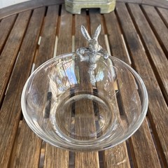 Adorable Vagabond House Climbing Pewter Bunny Snack Candy Bowl