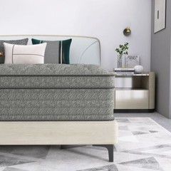 12″ 14″ Twin Full Queen King Size Mattress in a Box Memory Foam Spring Gray Bed