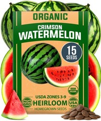 Organic Watermelon Seeds Non-GMO Heirloom for Home Gardens – Citrullus lanatus