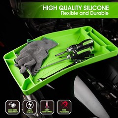 DuraTech Flexible Tool Tray 3PC Silicone Tool Holder for Household Storage Green
