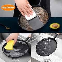 8inch Frying Pan Skillet Flat Crepe Pan,Lightweight Grill Pan with Wooden Handle