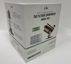 Jolie Filtered Showerhead Annual Pack w/4 Total Filter Refills Brushed Steel New