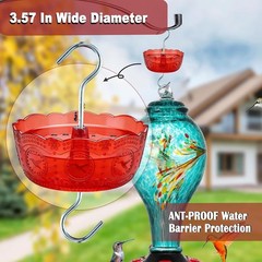 Ant Moat for Hummingbird Feeders, (4 Pack, 6 OZ) Vintage Style Humingbird Feeder