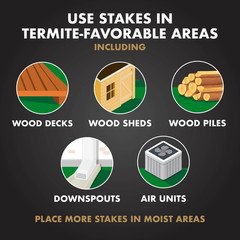 Terminate Termite Killing Stakes (5-Count) Trap Bait Insect Killer Bug Home Pest