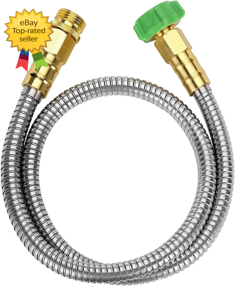 3 Feet Heavy Duty Stainless Steel Short Garden Hose, Metal Water Hose