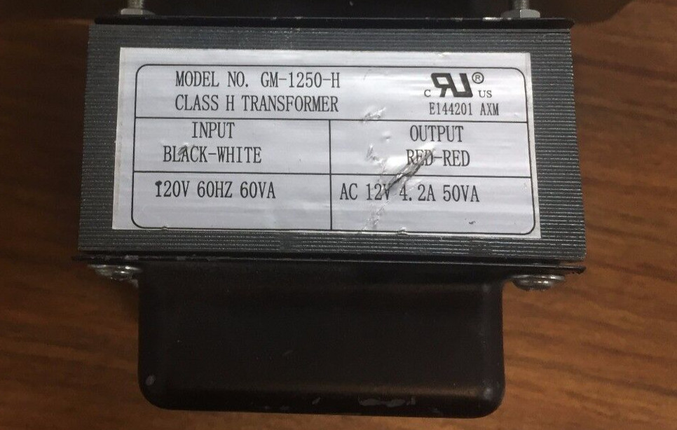 ETR12 120V 60hz 60VA AC 12V AC 4.2A 50VA CLASS H Magnetic Transformer