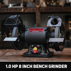 BUCKTOOL 1.0 HP 8 Inch High Speed Bench Grinder, 4.8A 3590 RPM Table Grinder