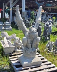 Concrete statue 54” LARGE GARGOYLE AS SHOWN .SOLD INDIVIDUALY