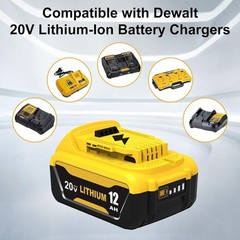 Pack 12.0AH For DeWalt 20V 20 Volt Max XR Lithium Ion Battery DCB206-2 DCB205-2