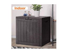 31 Gallon Resin Deck Box,Waterproof UV Resistant Outdoor Storage Box for Garden