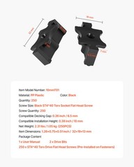VEVOR 250PCS Hidden Deck Fasteners for Composite Decking Universal T Clips Black