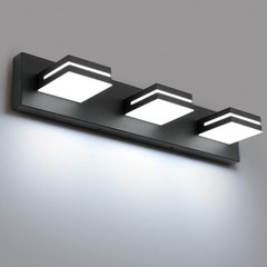 LED Modern Bathroom Vanity Light Fixtures 3-Light 24-Inch Matte Black Modern