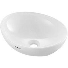 VEVOR Modern Ceramic Vessel Sink 16″x13.4″ Bathroom Vanity Bowl Countertop White