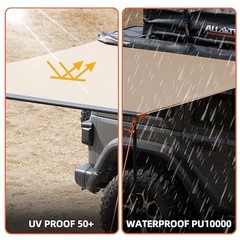 Vehicle Awning 4.6’x6.6′ Roof Rack Pull-Out Sun Awning, 4.6ft x 6.6ft, 30sq.ft