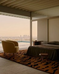 Nordic Knots Tiger Rust Black Rug New Zealand Wool Hand-Loomed Plush Print Rug