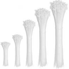 100 PCS WHITE CABLE ZIP TIES Heavy Duty UV Resistant UL 8″ 12″ 15″ 18″ 24″ 175LB
