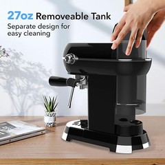 HBN 20 Bar Espresso Machine with Milk Frother, Coffee Maker with 27oz Tank 1350W
