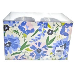 Kate Spade Festival Floral Stainless Steel Stemless Wine Glasses Blue Multi New