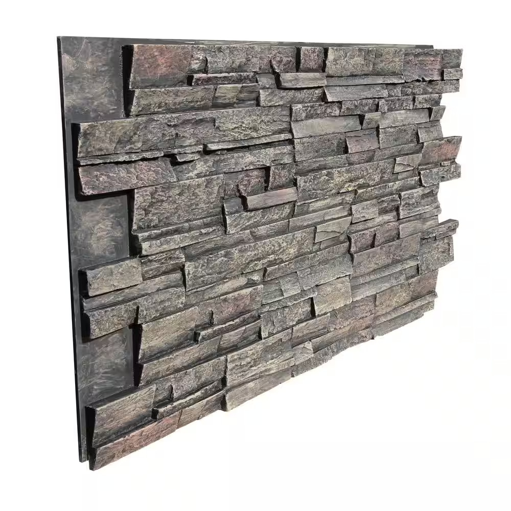 Stack Stone 48 In. X 24.25 In. Polyurethane Interlocking Siding Panel Finished i