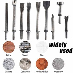 A Set Air Hammer Chisels Set, Carbon Steel Air Chisel Bits, Pneumatic Air Hammer