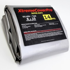 TARP 8′ x 10′ SILVER/TAN 14mil Multipurpose Protective Cover with Grommet