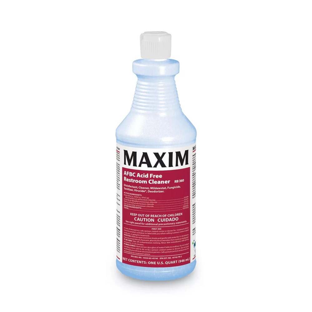 Maxim AFBC Acid Free Restroom Cleaner / Disinfectant 32 ONZ 1 BOTTLE