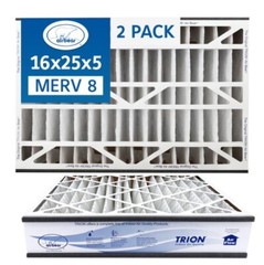 Trion Air Bear 255649-105 (2 Pack)- Pleated Furnace Air Filter 16″x25″x5″ MERV 8