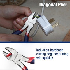 7PCS WORKPRO Plier Set Groove Joint Long Nose Slip Joint Linesman Diagonal Plier