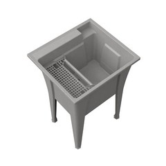 Ruggedtub 24.25-In X 22-In 1-Basin Freestanding Utility Tub w/ Drain with Faucet