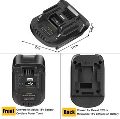Battery Adapter for Milwaukee 18V Battery Convert to for Makita 18V Tool DM18M