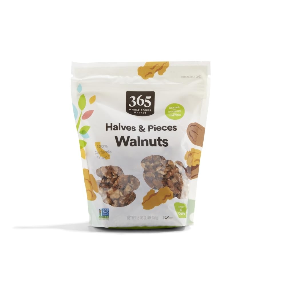 365 by Whole Foods Market, Walnut Halves & Pieces, 16 16 Ounce (Pack of 1)