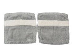 Paresi Orange Face Towels Set Of 2 Gray White Stripe 100% Cotton Italy 10″