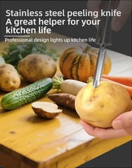 Professional Stainless Steel Peeler – Ergonomic Swivel Blade Design for Easy …