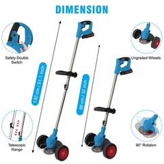 24V Cordless String Trimmer Weed Eater Electric Lawn Edger Grass Brush Cutter US