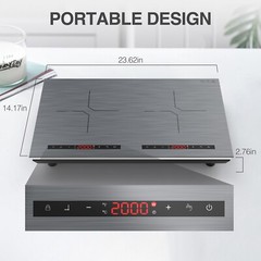 Induction Cooktop Electric Cooktop 2 Burner Electric Stovetop 110V Touch Control