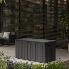 Keter 170 Gal. Resin Deck Box Large Indoor/Outdoor Storage – Graphite