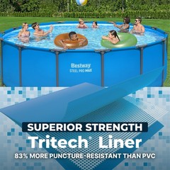 Bestway Steel Pro MAX 15′ x 48″ Round Above Ground Swimming Pool for Backyard
