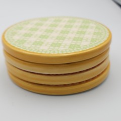NEW Pier 1 Ceramic Coasters 4.25in Geometric Colorful
