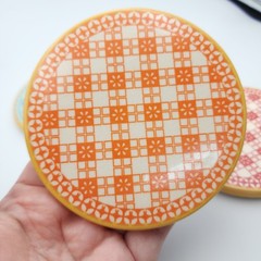 NEW Pier 1 Ceramic Coasters 4.25in Geometric Colorful