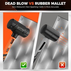 HORUSDY 4-Piece Dead Blow Hammer Set (0.5lb, 1lb, 2lb, 3lb) – One-Piece Molded