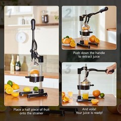 Commercial Citrus Juicer Squeezer Hand Press for Orange + a Stainless Steel Cup