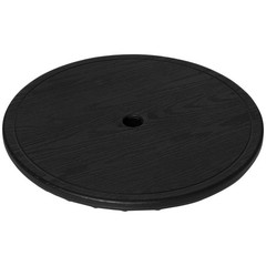 Modern Wood Grain Umbrella Table Tray 19.75in Black