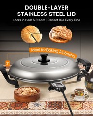 18.5″ Ethiopian Injera Maker Mitad (Mogogo) Electric Griddle Adjustable Tempe…