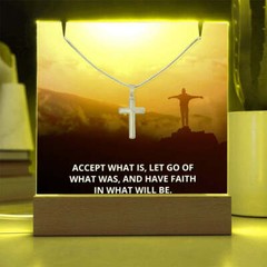 Faith Accept What Is Religious Plaque & Cross Gift Set, Christian Gifts
